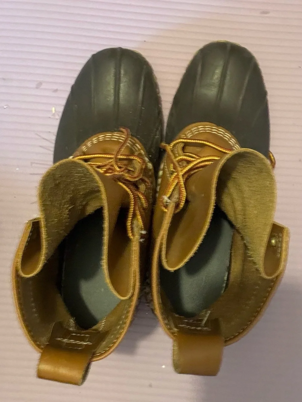 L.L. Bean Two-Tone Brown and Black Duck Boots